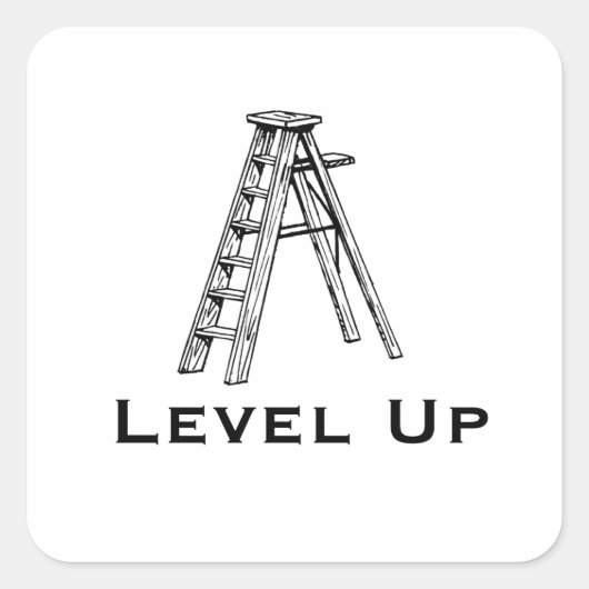 Level Up Vierkante Sticker (Voorkant)