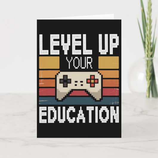 Level Up Your Education Video Gamer Unlock In Prog Kaart (Voorkant)
