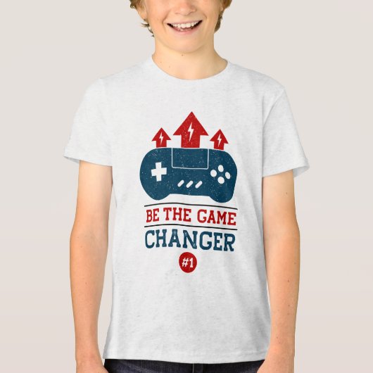 Level Up Your Game: Wees de Game Changer Tri-Blend Shirt (Voorkant)