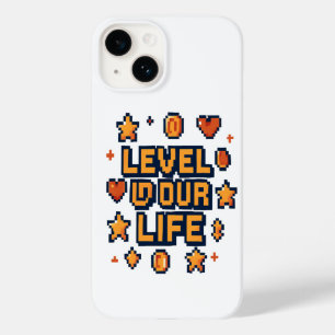 "Level Up Your Life" – Pixel Art Motivatie Desi Case-Mate iPhone 14 Hoesje