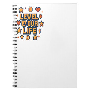 "Level Up Your Life" – Pixel Art Motivatie Desi Notitieboek