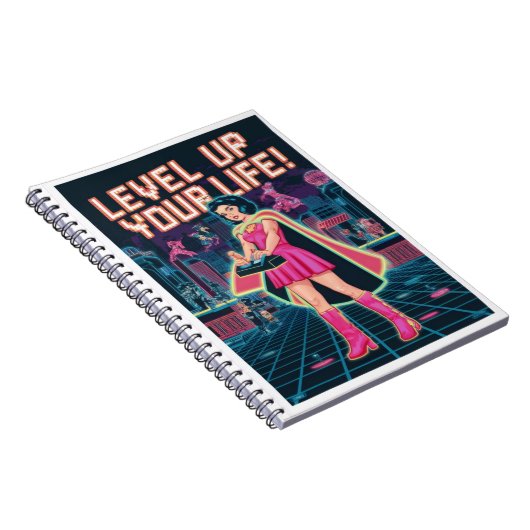 Level Up Your Life - Retro Gamer Art Notitieboek (Rechterzijde)