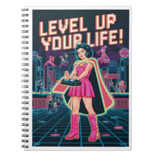 Level Up Your Life - Retro Gamer Art Notitieboek