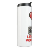 Level Up Your Love, Retro Pixel Gaming Design Thermosbeker (Gedraaid links)