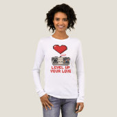 Level Up Your Love, Retro Pixel Gaming Design Tri-Blend Shirt (Voorkant)