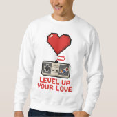 Level Up Your Love, Retro Pixel Gaming Design Trui (Voorkant)