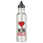 Level Up Your Love, Retro Pixel Gaming Design Waterfles (Links)