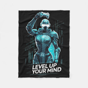 Level Up Your Mind Ai Gamer Fleece Deken
