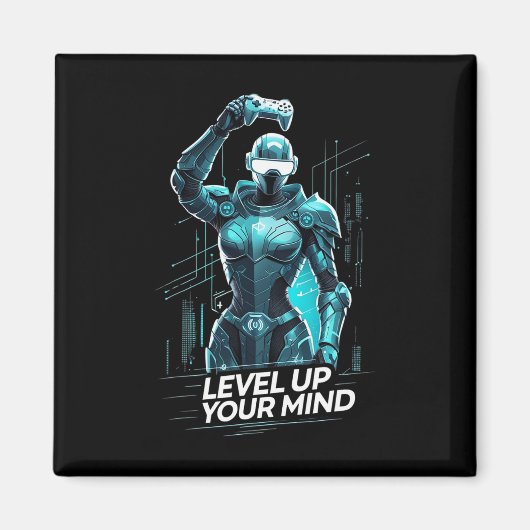 Level Up Your Mind Ai Gamer  Magneet (Voorkant)