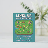 Level Up Your Weekend! Briefkaart (Staand voorkant)