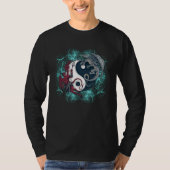 Level your dragon to beat the devil inside yin yan t-shirt (Voorkant)