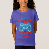 Leveled tot tweede klas gamer terug naar school t-shirt (Voorkant)