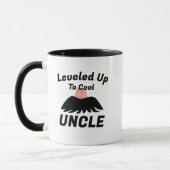 Leveled Up naar Cool Uncle Gift, Grappige Vaderdag Mok (Links)