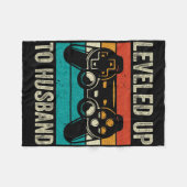 Leveled Up naar echtgenoot - Pasgetrouwde bruidego Fleece Deken (Voorkant (Horizontaal))