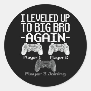 Leveled Up naar grote broer opnieuw broer gamer sp Ronde Sticker