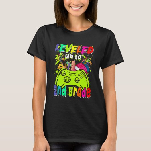 Leveled Up To 2nd Grade Gamer Back To School First T-shirt (Voorkant)