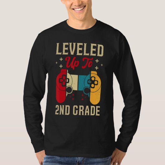 Leveled Up To 2nd Grade Gamer Back To School First T-shirt (Voorkant)