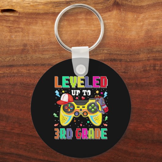 Leveled Up To 3rd Grade Gamer First Day Boys Ck To Sleutelhanger (Voorkant)