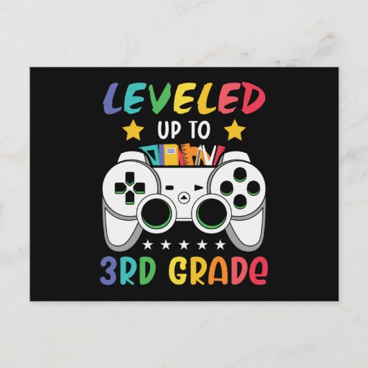 Leveled Up To 3rd Grade Videospel School Cadeau Briefkaart (Voorkant)