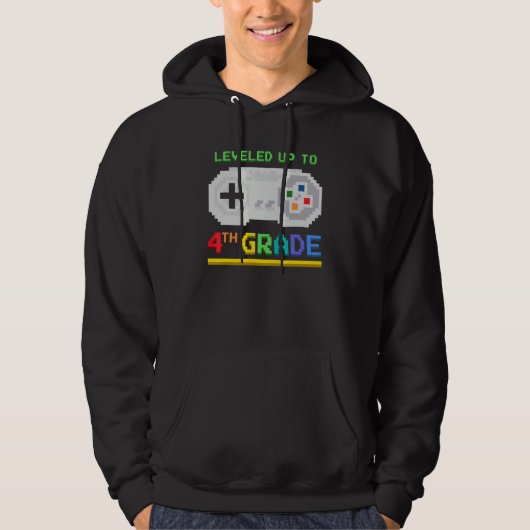 Leveled Up To 4th Grade Video Game Controller Game Hoodie (Voorkant)