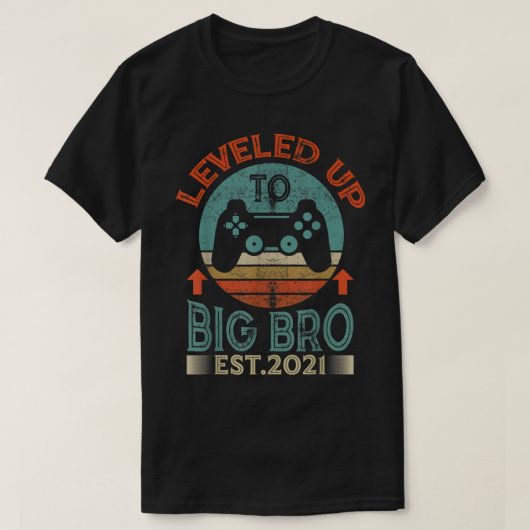 Leveled Up to Big Bro Gamer Design T-shirt (Design voorkant)