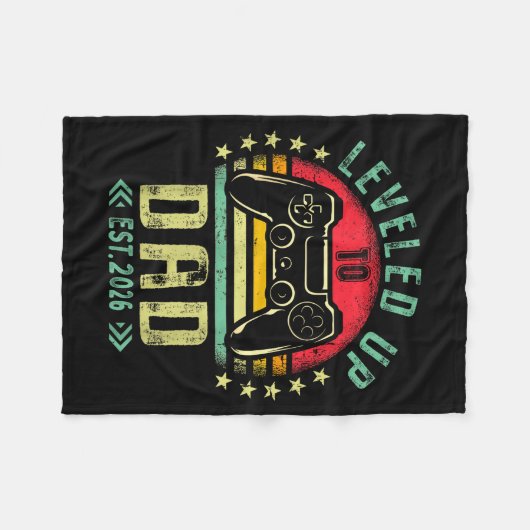 Leveled Up To Dad 2026 Promoted To Daddy Level Unl Fleece Deken (Voorkant (Horizontaal))