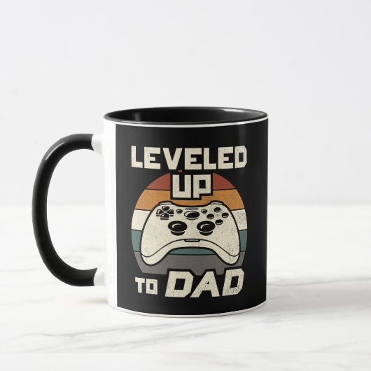 Leveled Up To Dad Retro Gamer Controller vertaald Mok (Links)