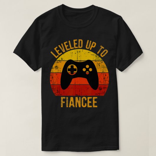Leveled Up to Fiancee Funny Gaming for Video Gamer T-shirt (Design voorkant)