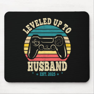 Leveled up to Husband EST 2025 Nieuw getrouwd Bach Muismat
