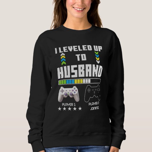 Leveled Up To Husband Gaming Controller Couple Gam Trui (Voorkant)