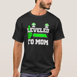 Leveled Up To Mom Nieuwe Mama Retro Grunge Gamer T T-shirt