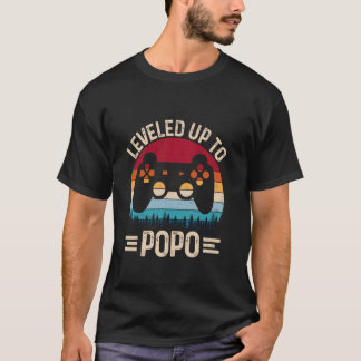 Leveled Up To Popo Videogeschenken voor Vaderdag T-shirt