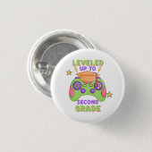 Leveled Up to Second Grade Ronde Button 3,2 Cm (Voorkant /achterkant)