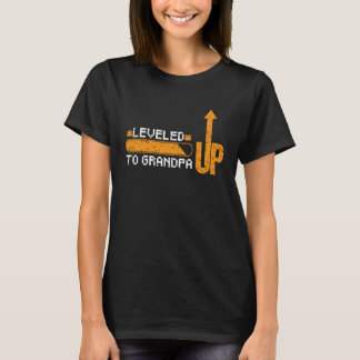 Leveled Up Tot Opa Nieuwe Opa Retro Grunge Gam T-shirt