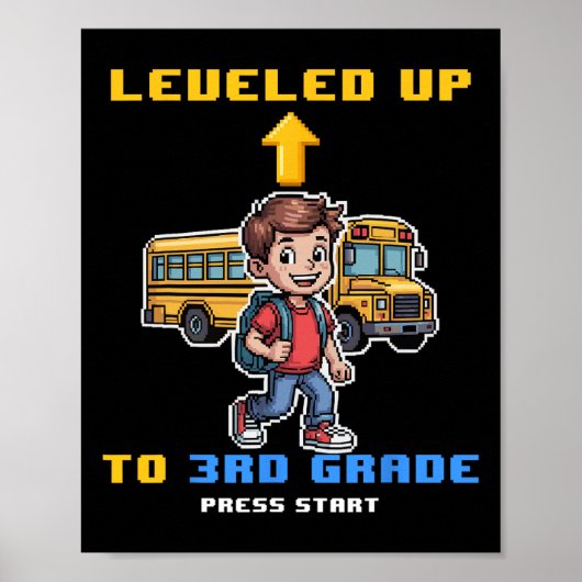 Leveling omhoog 3e klas CK naar school Grappige Ga Poster (Voorkant)