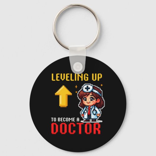 Leveling Up Doctor Ck To School Funny Gamer Girls Sleutelhanger (Voorkant)