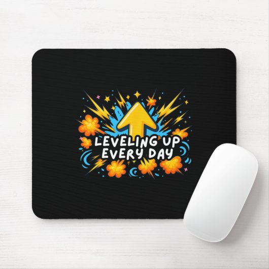 Leveling Up Every Day Ck To School Shirt Gamer Boy Muismat (Met muis)