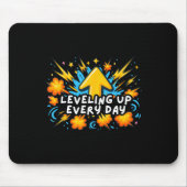 Leveling Up Every Day Ck To School Shirt Gamer Boy Muismat (Voorkant)