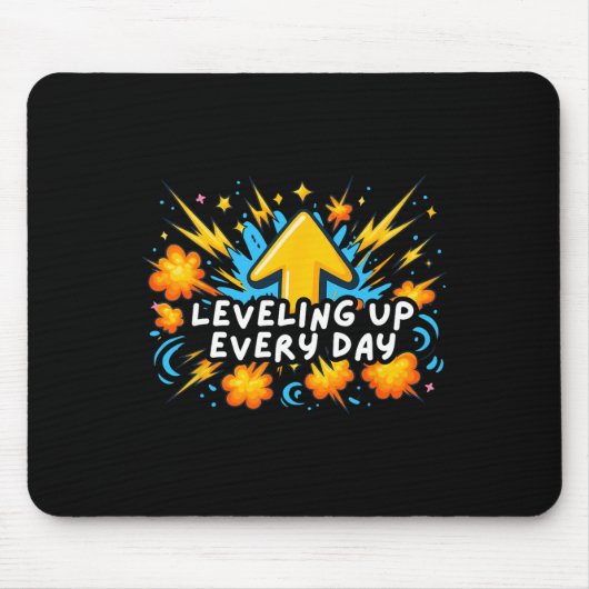 Leveling Up Every Day Ck To School Shirt Gamer Boy Muismat (Voorkant)