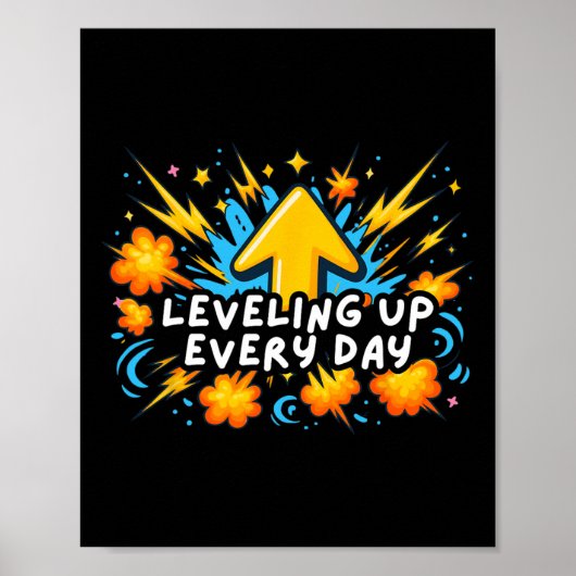 Leveling Up Every Day Ck To School Shirt Gamer Boy Poster (Voorkant)
