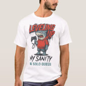 Leveling Up My Sanity Shark Gamer T-shirt (Voorkant)