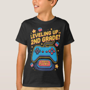 Leveling Up Naar 2e Klas Gamer 8 Bit Gepixelde Pix T-shirt