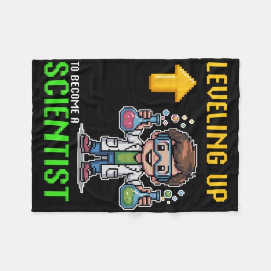 Leveling Up Scientist Ck To School Funny Gamer Boy Fleece Deken (Voorkant (Horizontaal))