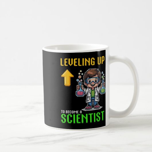 Leveling Up Scientist Ck To School Funny Gamer Boy Koffiemok (Rechts)