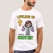 Leveling Up Scientist Ck To School Funny Gamer Gir T-shirt (Voorkant)