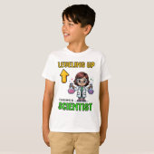 Leveling Up Scientist Ck To School Funny Gamer Gir T-shirt (Voorkant volledig)