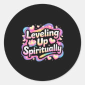 Leveling Up Sritually Mindfulness Meditation  Ronde Sticker (Voorkant)