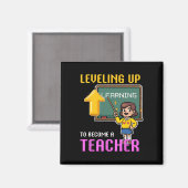 Leveling Up Teacher Ck To School Funny Gamer Girls Magneet (Voorkant / Achterkant)