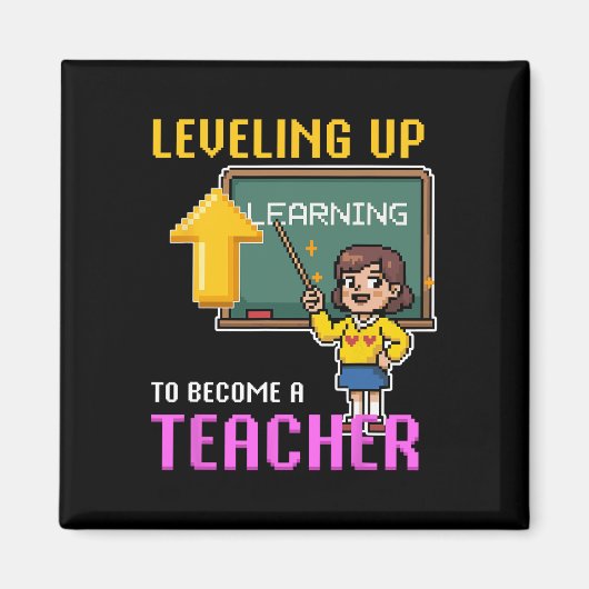 Leveling Up Teacher Ck To School Funny Gamer Girls Magneet (Voorkant)
