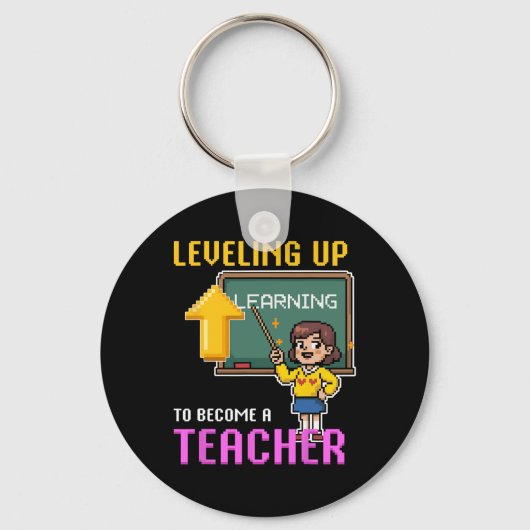 Leveling Up Teacher Ck To School Funny Gamer Girls Sleutelhanger (Voorkant)
